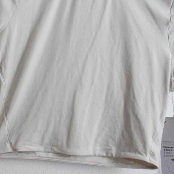NWT Lululemon Wundermost Ultra-Soft Nulu Crewneck Cropped T-Shirt Bone Sz Medium - Picture 4 of 12